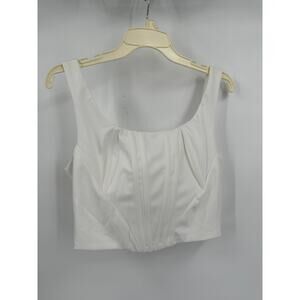 Marthea Womens Cropped Corset Top Size XL Sleeveless Bustier Cottagecore‎ Bridal